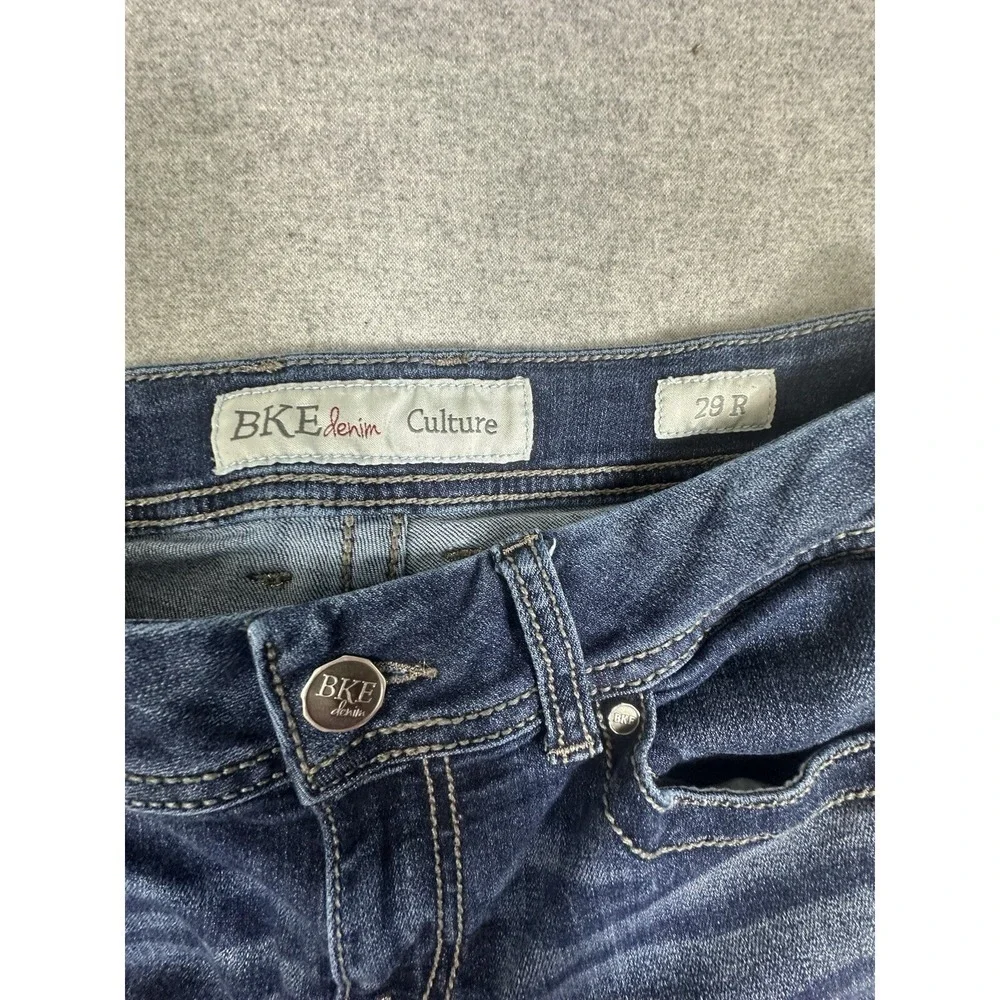 The Buckle BKE CULTURE Size 29 R Low‎ Rise Boot Cut Stretch Jeans Whiskering Y2K
